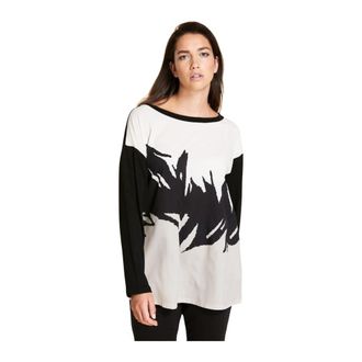 Marina Rinaldi Casual Katoenen T-Shirt voor Vrouwen - Dames - Longsleeves - Veelkleurig - M - Katoen - Tops