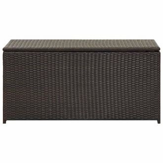 Berkfield Home Garden Storage Box Poly Rattan 100x50x50 cm Brown | Size: 100 x 50 x 50 cm