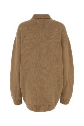Prada Womens Biscuit Cashmere Cardigan F0040 Exterior: Maglieria