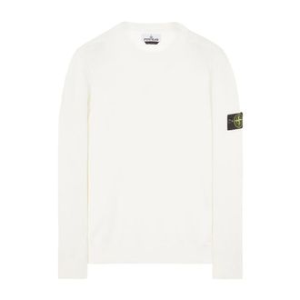 Stone Island Round-neck Knitwear, male, White, Size: L Crew Neck Sweater