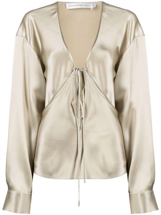 CHRISTOPHER ESBER Triquetra silk blouse - women - Silk - 6 - Neutrals