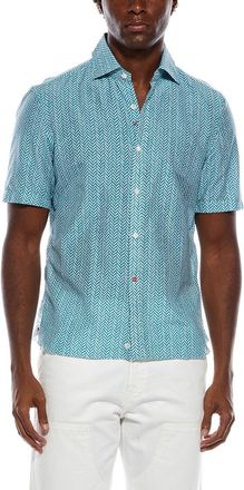 Isaia Silk-Blend Print Shirt