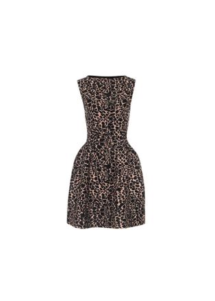 Alaia leopard print intarsia knit skater dress Size S
