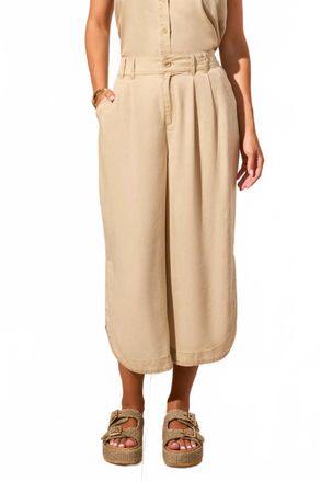 Tribal Flowy Pleated Pant In Dusty Sand