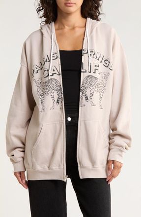 Project Social T Palm Springs Zip Hoodie in Opal Grey at Nordstrom Rack, Size Small/medium
