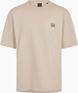 HUGO BOSS Mens BOSS Orange Te Brutalism T-Shirt 070 Open Grey - Tan - Size: 36