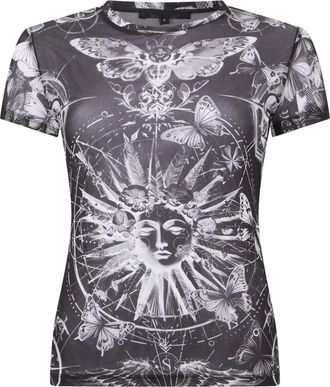 Philipp Plein Tulle Sexy Pure Fit T-Shirt Butterfly Tattoo