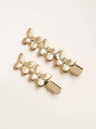 Fat Face FatFace Gold Tone 2 Pack Butterfly Hair Slides
