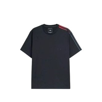 Yohji Yamamoto Gradient-stripe Logo-print T-shirt