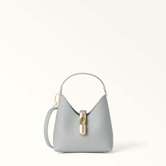 Furla Iride Borsa Mini M Nebbia Gray Blu Pelle Stampata Donna