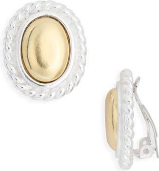 Karine Sultan Two-Tone Oval Clip-On Earrings in Mixed Metals at Nordstrom Rack