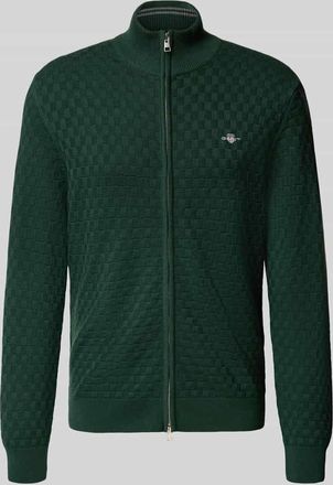 GANT Strickjacke mit Strukturmuster in Dunkelgruen, Größe XXXL