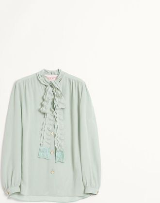 Valentino Camicia In Crepe De Chine Donna DIRTY SAGE 36