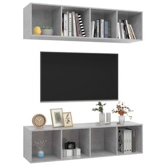 Berkfield Home Wall-mounted TV Cabinets 2 pcs Concrete Grey Engineered Wood