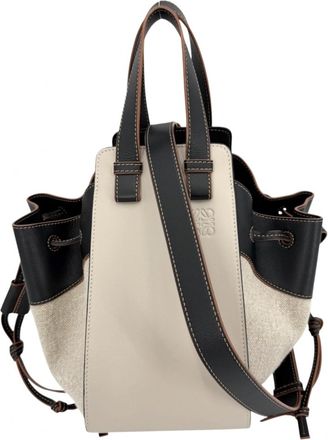 Loewe Beige Black White Leather Handbag Shoulder Bag Tote Bag (Pre-Owned)