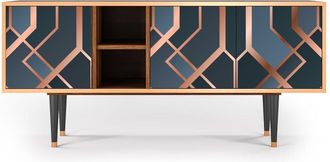 StoryZ Mueble de TV azul-verde 3 puertas L 150 cm