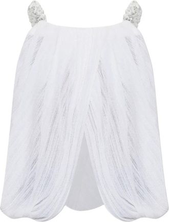 Balmain Bead-embellished Blouse - Dames - Tops zonder mouwen - Wit - M - Tops