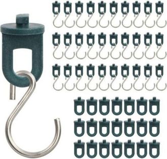 OEM Clips Y Ganchos Para Invernadero: 50 Clips De Pl&aacute;stico Y 30 Ganchos En Forma De S De Acero Inoxidable
