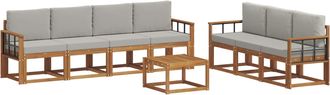 vidaXL Conjunto De Sof&aacute;s De Exterior 8 Uds. Gris Natural Y Claro Vidaxl