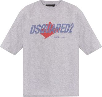 Dsquared2 T-shirt met logo - Heren - T-shirts - Grijs - L - Katoen - Tops