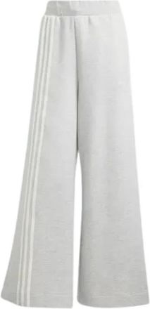 adidas Off Placed 3-Stripes Wide Pant - Dames - Trainingsbroeken - Grijs - S - Katoen - Fitness