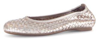 Gabor Ballerina GABOR, Damen, Gr. 38,5, gold (goldfarben), Glattleder, geflochten, metallic, Schuhe Ballerina, Schlupfschuh, Fr&uuml;hlingsschuh, Businessschuh m