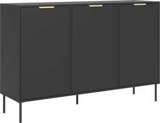 Selsey Selsey Vena - Aparador De 3 Puertas - Negro, 150 Cm