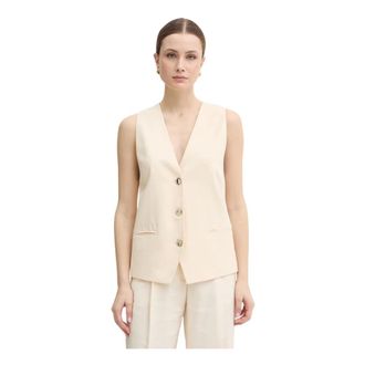 Twinset Chaleco de Viscosa El&aacute;stica - Suits - Mujer - Beige - XS