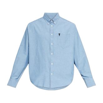 Ami Formal Shirts, male, Blue, Size: 2XL Shirt With Pocket