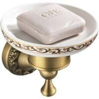 OEM Jabonera De Lat&oacute;n Bronce Con Soporte De Pared, Estilo Antiguo, Ideal Para El Ba&ntilde;o - Crezuo