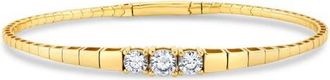 Crislu Pure Flex Graduated Cubic Zirconia Bracelet in 18Kt Yellow Gold /Clear Stone at Nordstrom, Size 7