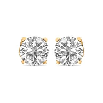 Tilla 1.25 C Round Lab Grown Diamond Solitaire Stud Earrings with Basket Setting Screwbacks