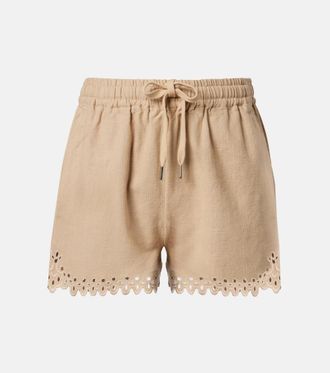 Isabel Marant Balyme embroidered cotton shorts