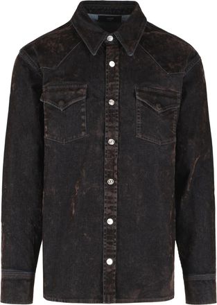 Amiri Brown Denim Flared Shirt