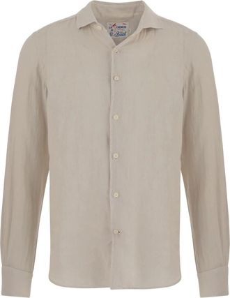 MC2 Saint Barth Linnen Overhemd - Heren - Casual Overhemden - Beige - XL - Linnen - Overhemden