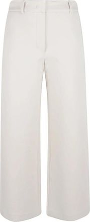 Max Mara Aerovia Wide Leg Pants - Dames - Wijde Broeken - Beige - L - Katoen - Broeken