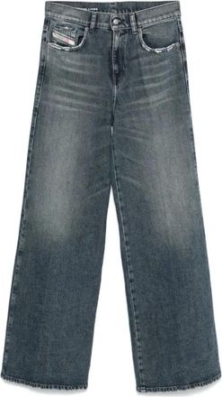 Diesel Jeans, Dames, Blauw, W27, Katoen, Wide Jeans
