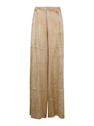 Avant Toi Crumpled Effect Silk Palazzo Pants