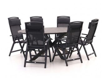 Forza Furniture Forza Capri/Fidenza ovaal 220cm dining tuinset 7-delig verstelbaar