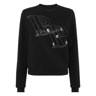 Philipp Plein Sweatshirt met Ronde Hals - Dames - Sweatshirts - Zwart - M - Katoen - Hoodies & sweatvesten