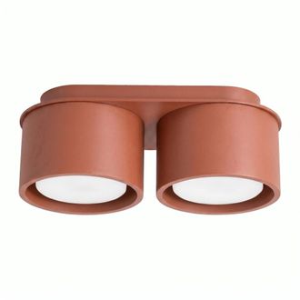 Sollux Lighting Plafone ocre rojo aluminio alt. 8 cm