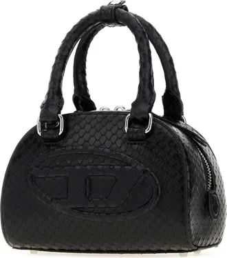 Diesel Womens Dome Top Handle Bag Black Bovine Leather