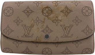 Louis Vuitton Mahina Beige Leather Long Wallet (Bi-Fold) (Pre-Owned)
