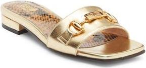 Roberto Cavalli Flat Slide Sandal in Gold at Nordstrom Rack, Size 10Us / 40Eu