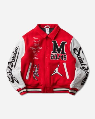 Nike Jordan Saint Mxxxxxx Varsity Jacket University Red