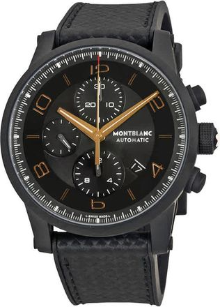 Montblanc Montblanc Timewalker Chronograph Black and Grey Dial Black Leather Mens Watch 111684