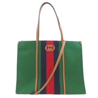 Gucci Pre-owned Tote Bags, female, Green, Size: ONE SIZE Pre-owned Vintage Tote Bag