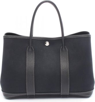 Herm&egrave;s Black Toile Officier Canvas Leather Negonda Leather Tote Bag (Pre-Owned)