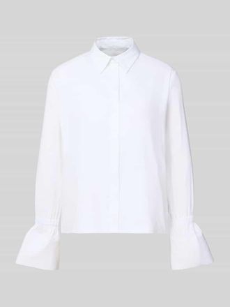 Milano Milano Italy Regular Fit Hemdbluse mit verdeckter Knopfleiste in Weiss, Gr&ouml;&szlig;e 44