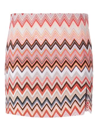 Missoni Mini-rok met zigzag-patroon - Roze